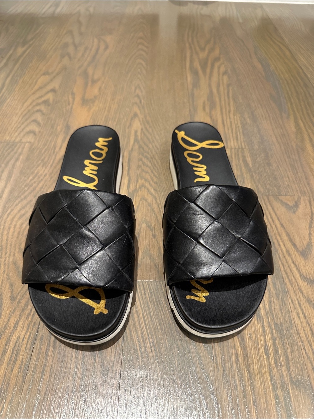 Sam Edelman Black Woven Slide Sandals